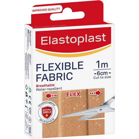 Elastoplast Flexible Breathable Water Repellent Fabric Plaster 6cmx1m