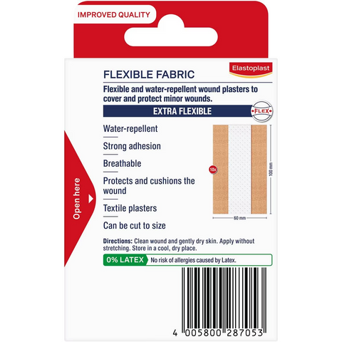 Elastoplast Flexible Breathable Water Repellent Fabric Plaster 6cmx1m