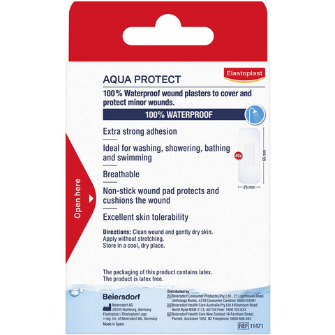 Elastoplast Aqua Protect Waterproof Plasters For Wound Protection 40 Pack