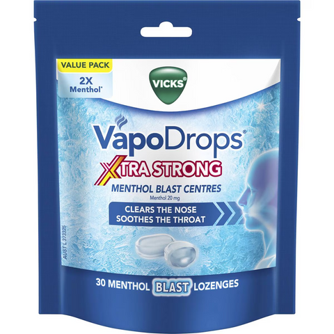 Vicks Vapo Drops Extra Strong Menthol 30 Pack