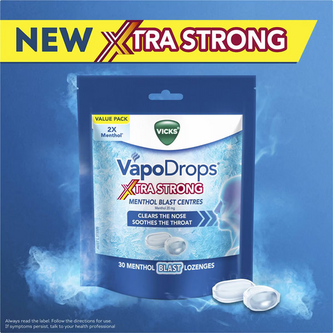 Vicks Vapo Drops Extra Strong Menthol 30 Pack