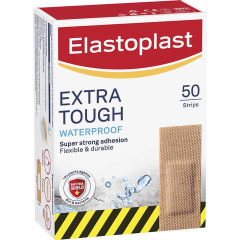 Elastoplast Extra Tough Waterproof Heavy Fabric Plasters 50 Pack