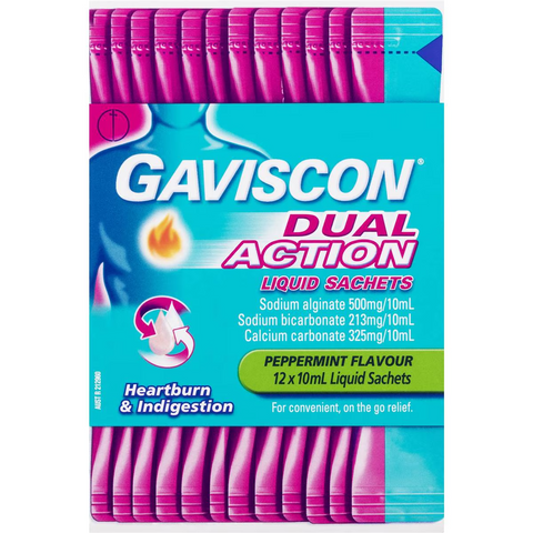 Gaviscon Dual Action Heartburn Relief Liquid Sachet 12 Pack