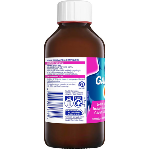 Gaviscon Dual Action Heartburn & Indigestion Liquid Berry 300ml