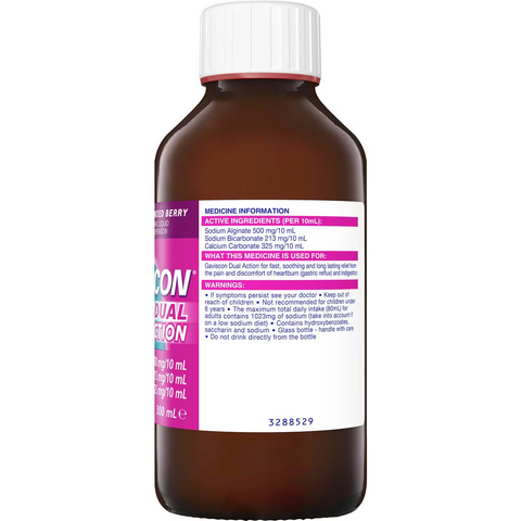 Gaviscon Dual Action Heartburn & Indigestion Liquid Berry 300ml