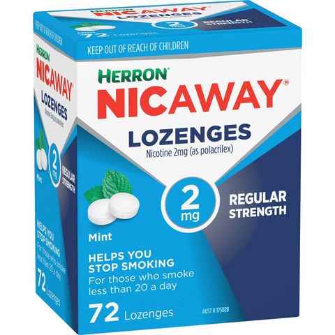 Herron Nicaway Stop Smoking Peppermint Lozenges 2mg 72 Pack