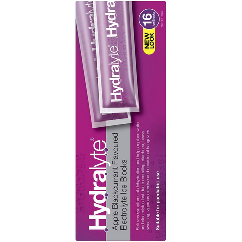 Hydralyte Electrolyte Ice Blocks Apple Blackcurrant 16 Pack