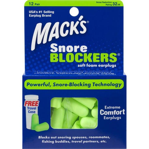 Mack's Ear Plugs Soft Foam Snore Blockers 12 Pack