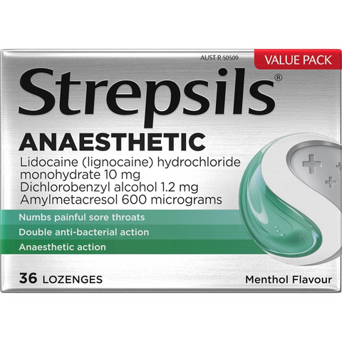 Strepsils Plus Anaesthetic Sore Throat Numbing Pain Relief Lozenges 36 Pack