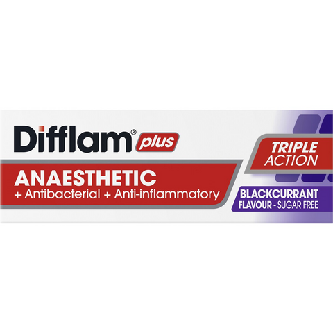 Difflam Plus Sore Throat Lozenges Blackcurrant Anaesthetic 16 Pack