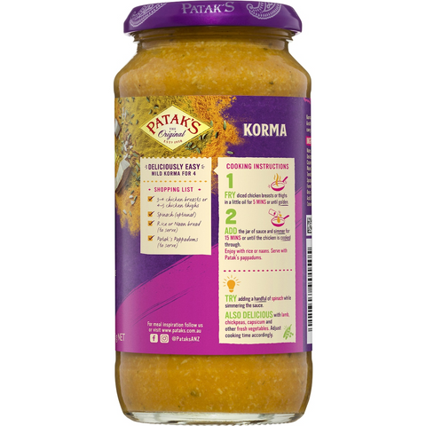 Patak's Korma Curry Simmer Sauce Sauce 450g