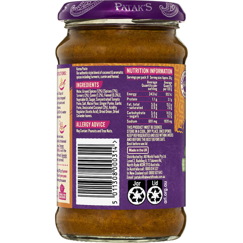 Patak's Korma Curry Paste 283g