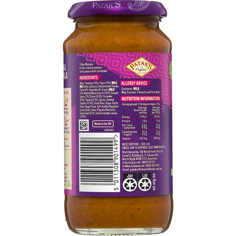 Patak's Tikka Masala Simmer Sauce 450g