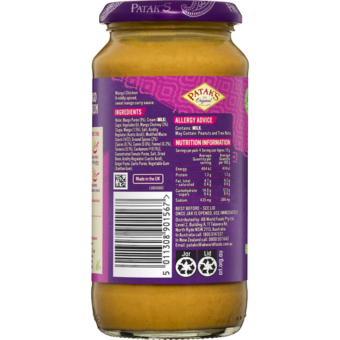 Patak's Mango Chicken Curry Simmer Sauce 450g