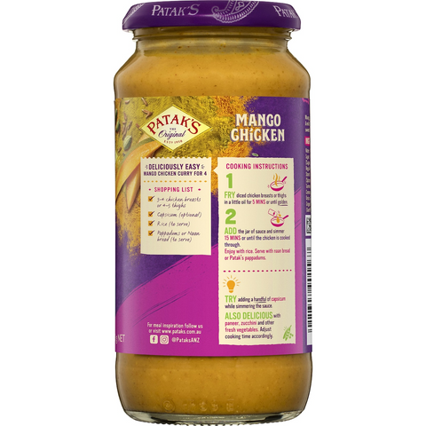 Patak's Mango Chicken Curry Simmer Sauce 450g