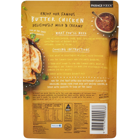 Passage To India Simmer Sauce Butter Chicken 375g