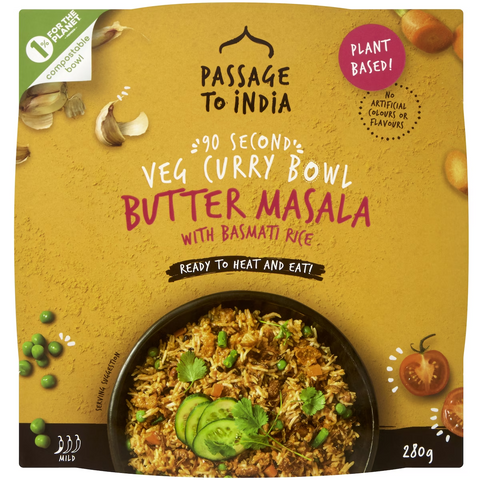 Passage To India Veg Curry Bowl Butter Masala With Rice 280G