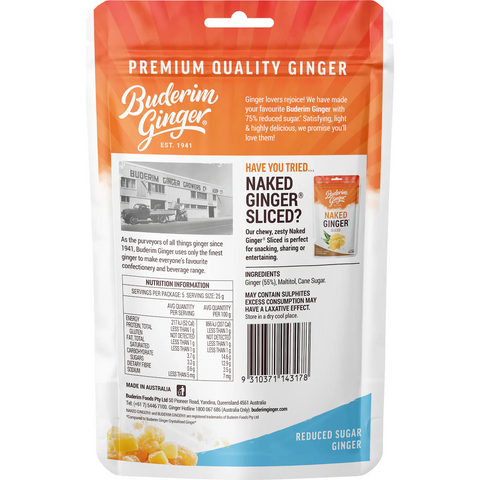 Buderim Ginger Reduced Sugar Ginger 125g