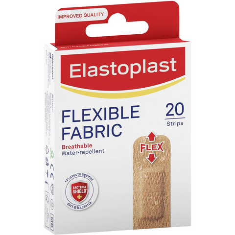 Elastoplast Flexible Fabric Breathable Plasters For Wound Protection 20 Pack