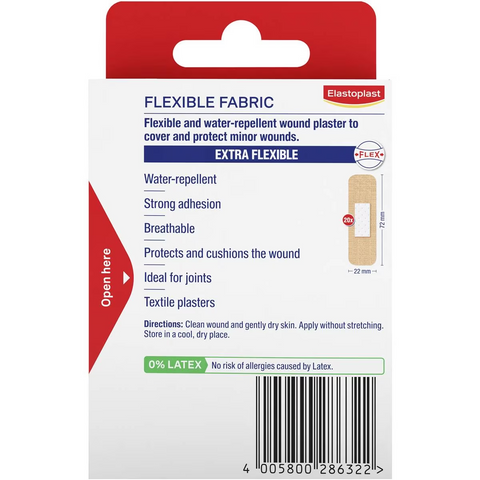 Elastoplast Flexible Fabric Breathable Plasters For Wound Protection 20 Pack