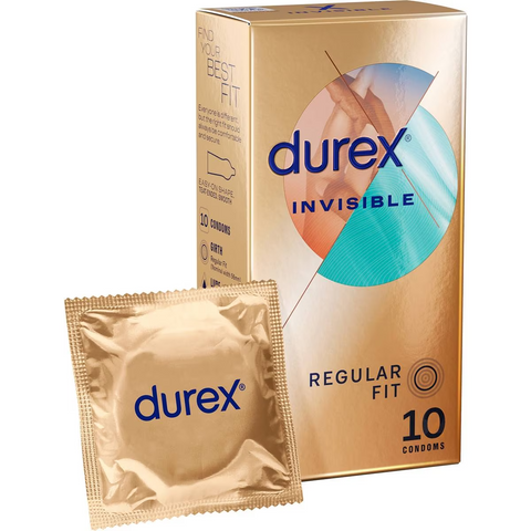 Durex Invisible Ultra Thin Regular Fit Condoms 10 Pack