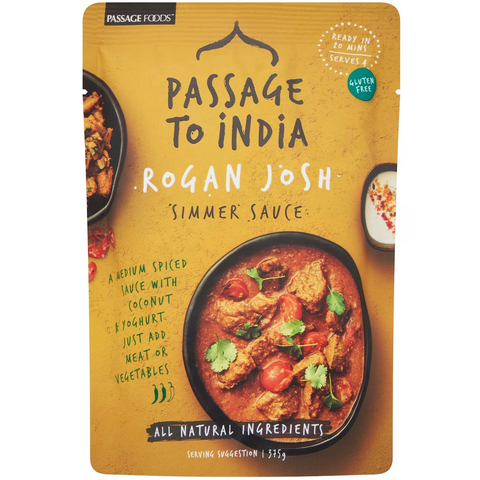 Passage To India Simmer Sauce Rogan Josh 375G