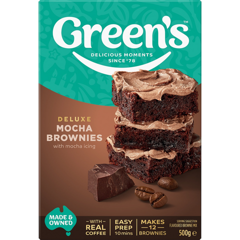 Green's Deluxe Mocha Brownie Mix 500g