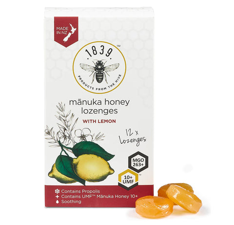 1839 Honey UMF 10+ Mānuka Honey Lozenges with Lemon 12Pk